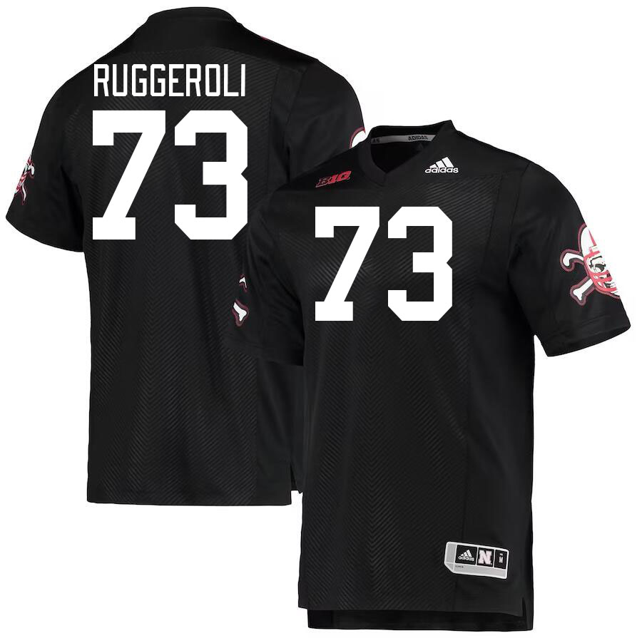 Men #73 Xander Ruggeroli Nebraska Cornhuskers College Football Jerseys Stitched Sale-Black